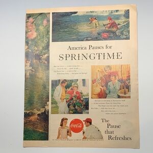 Vintage Coca-Cola Springtime Ad - 2 pages